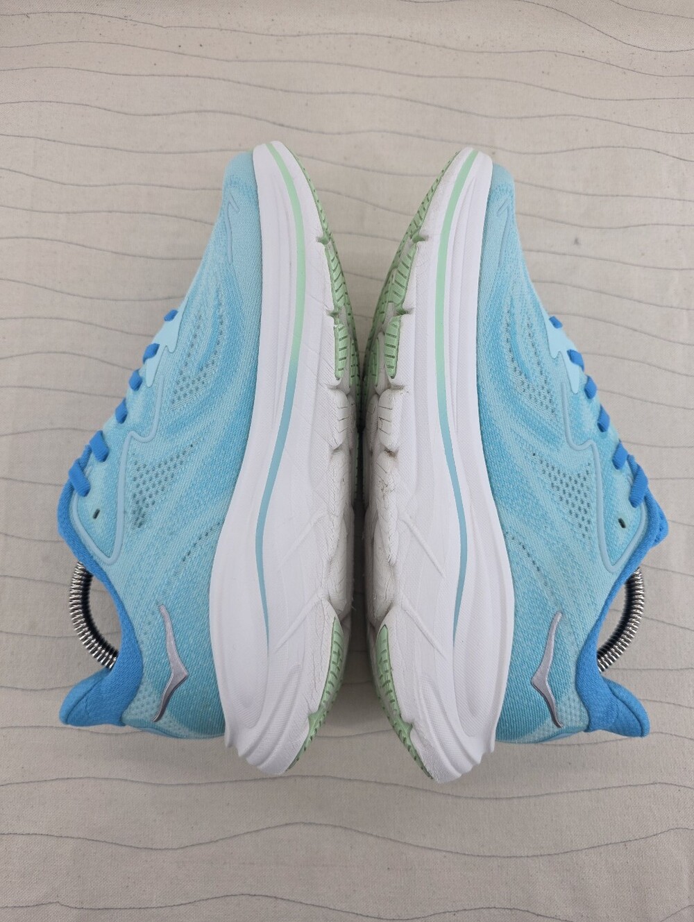 Hoka One One Womens Clifton 10 Blue White Running Walking Shoes Sneakers Sz 8.5B - Picture 8 of 16